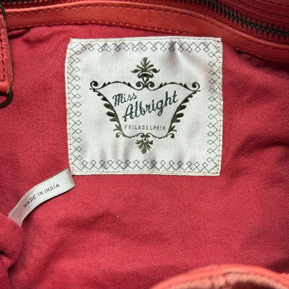Anthropologie Miss Albright Philadelphia Hobo Handbag Desert Coral Shoulder Bag